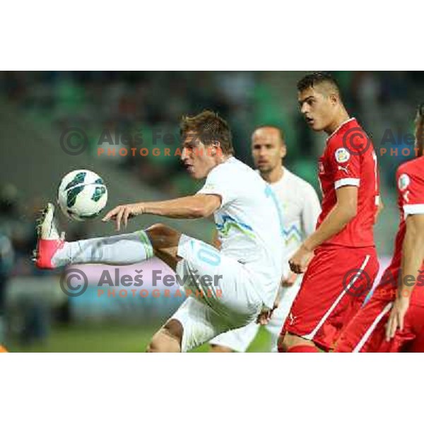 Valter Birsa of Slovenia in action during football match Slovenia-Switzerland for FIFA 2014 World Cup Brasil Qualifiers, played in Arena Stozice, Ljubljana, Slovenia on September 7, 2012 