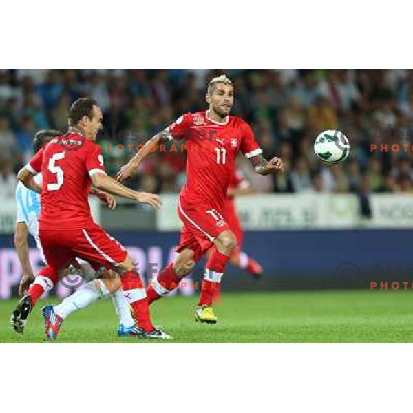 Valon Behrami of Switzerland during football match Slovenia-Switzerland for FIFA 2014 World Cup Brasil Qualifiers, played in Arena Stozice, Ljubljana, Slovenia on September 7, 2012 