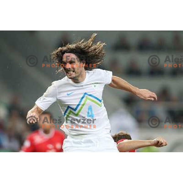 Marko Suler of Slovenia during football match Slovenia-Switzerland for FIFA 2014 World Cup Brasil Qualifiers, played in Arena Stozice, Ljubljana, Slovenia on September 7, 2012 