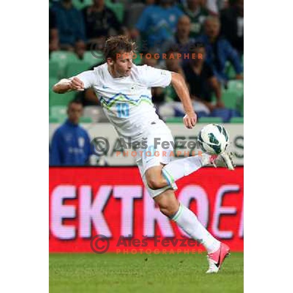 Valter Birsa of Slovenia in action during football match Slovenia-Switzerland for FIFA 2014 World Cup Brasil Qualifiers, played in Arena Stozice, Ljubljana, Slovenia on September 7, 2012 