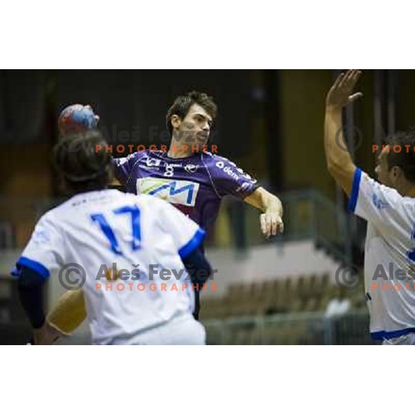 Nikola Spelic in action during EHF cup handball match played in Tabor hall, Maribor, 8.9.2012 