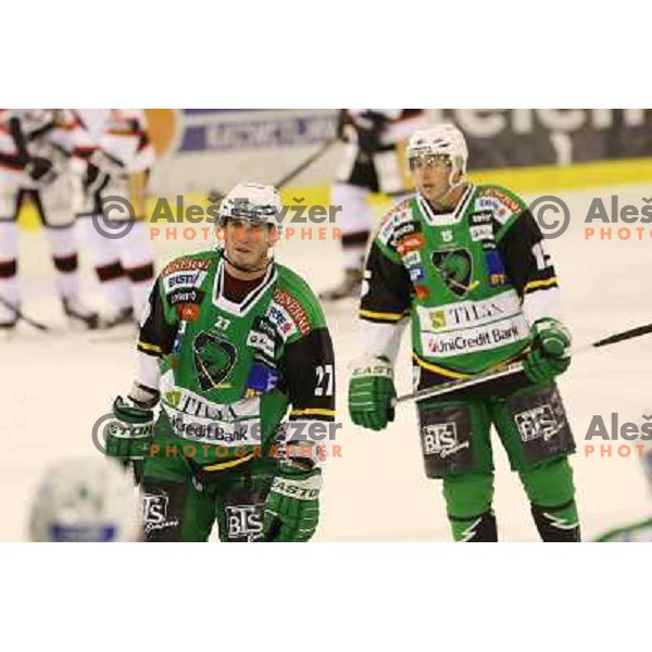 Michael Ratchuk of Telemach Olimpija in action during ice hockey match Telemach Olimpija Ljubljana- Orli Znojmo in round 4 of Ebel league 2012/13 played in Hala Tivoli, Ljubljana, Slovenia on September 16, 2012 