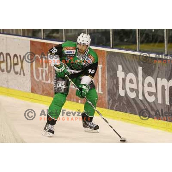 Ziga Pance of Telemach Olimpija in action during ice hockey match Telemach Olimpija Ljubljana- Orli Znojmo in round 4 of Ebel league 2012/13 played in Hala Tivoli, Ljubljana, Slovenia on September 16, 2012 