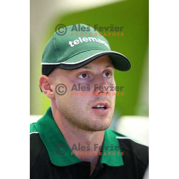 Jan Mursak, Detroit Red Wings NHL ice-hockey player will play during lock-out in Ebel league for Telemach Olimpija Ljubljana.He met slovenian press in Ljubljana on September 25, 2012 