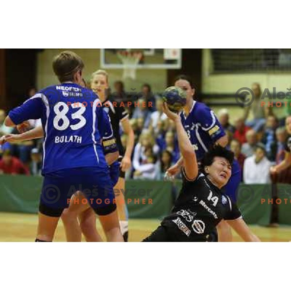 Liudmila Bodnieva of RK Krim Mercator in action during handball game played in Galjevica Hall, Ljubljana, Slovenia, 29.9.2012 