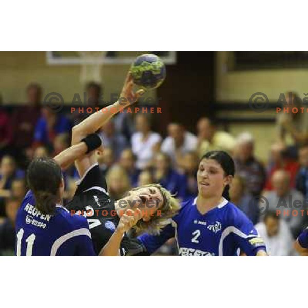 Maryna Vergeliuk of RK Krim Mercator in action during handball game played in Galjevica Hall, Ljubljana, Slovenia, 29.9.2012 