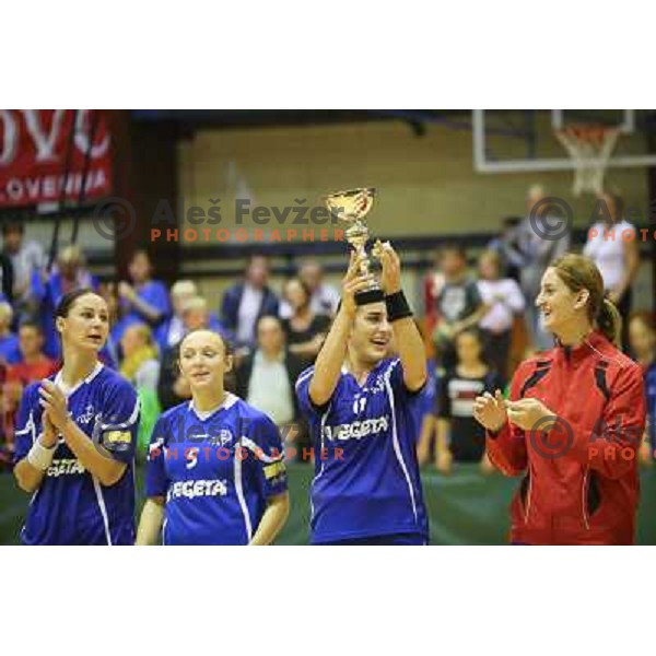 Action during handball game played in Galjevica Hall, Ljubljana, Slovenia, 29.9.2012 