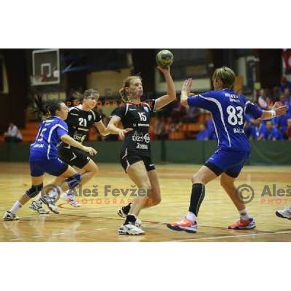 Barbara Lazovic of RK Krim Mercator in action during handball game played in Galjevica Hall, Ljubljana, Slovenia, 29.9.2012 
