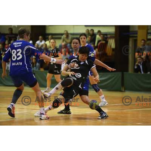 Liudmila Bodnieva of RK Krim Mercator in action during handball game played in Galjevica Hall, Ljubljana, Slovenia, 29.9.2012 