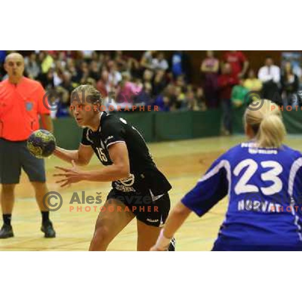 Barbara Lazovic of RK Krim Mercator in action during handball game played in Galjevica Hall, Ljubljana, Slovenia, 29.9.2012 