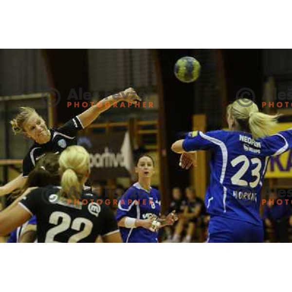 Barbara Lazovic of RK Krim Mercator in action during handball game played in Galjevica Hall, Ljubljana, Slovenia, 29.9.2012 