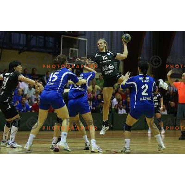 Barbara Lazovic of RK Krim Mercator in action during handball game played in Galjevica Hall, Ljubljana, Slovenia, 29.9.2012 