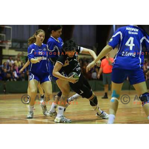 Liudmila Bodnieva of RK Krim Mercator in action during handball game played in Galjevica Hall, Ljubljana, Slovenia, 29.9.2012 