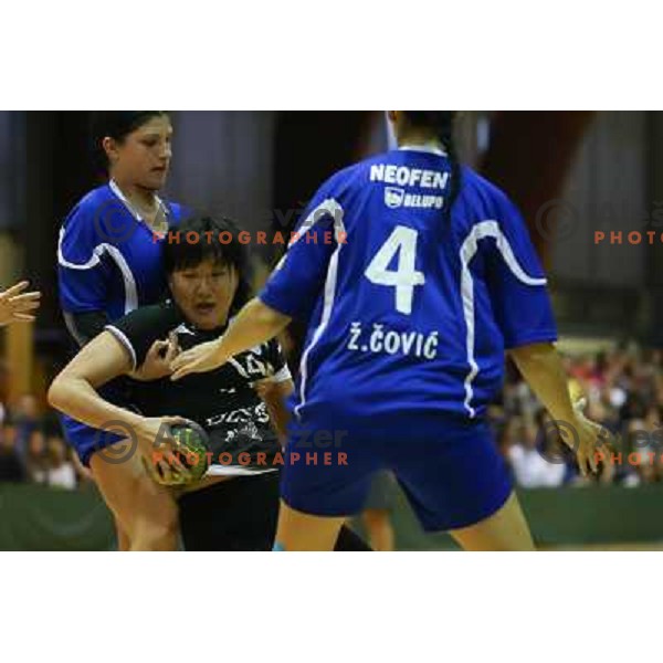 Liudmila Bodnieva of RK Krim Mercator in action during handball game played in Galjevica Hall, Ljubljana, Slovenia, 29.9.2012 