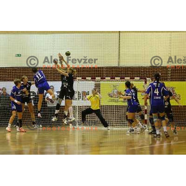 Action during handball game played in Galjevica Hall, Ljubljana, Slovenia, 29.9.2012 