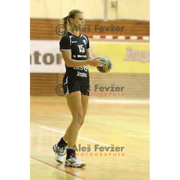 Barbara Lazovic of RK Krim Mercator in action during handball game played in Galjevica Hall, Ljubljana, Slovenia, 29.9.2012 