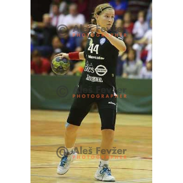 Maja Zrnec of RK Krim Mercator in action during handball game played in Galjevica Hall, Ljubljana, Slovenia, 29.9.2012 