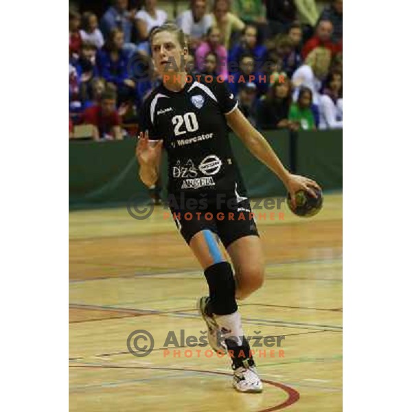 Sussan Mullerof RK Krim Mercator in action during handball game played in Galjevica Hall, Ljubljana, Slovenia, 29.9.2012 
