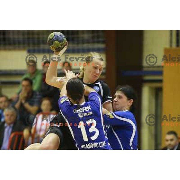 Barbara Lazovic of RK Krim Mercator in action during handball game played in Galjevica Hall, Ljubljana, Slovenia, 29.9.2012 