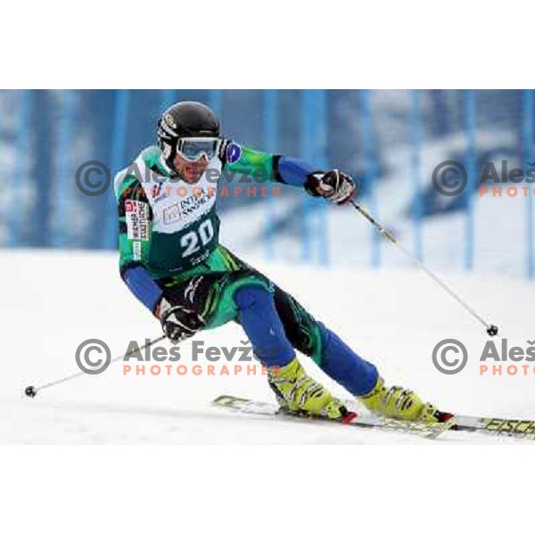 Matija Zavirsek during Giant-Slalom race at 23rd Winter Universiade in Torino. Race was held at slope Jafferau near Bardonecchia.
