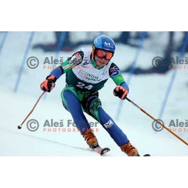  Matic Skube during Giant-Slalom race at 23rd Winter Universiade in Torino. Race was held at slope Jafferau near Bardonecchia.