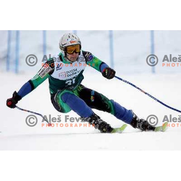 Grega Brajovic during Giant-Slalom race at 23rd Winter Universiade in Torino. Race was held at slope Jafferau near Bardonecchia.