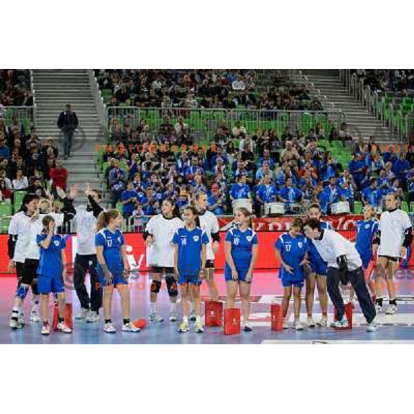 handball match Krim Mercator - U Jolidon Cluj in EHF Champions league, played at Stozice Arena, Ljubljana, Slovenia on October 14, 2012 