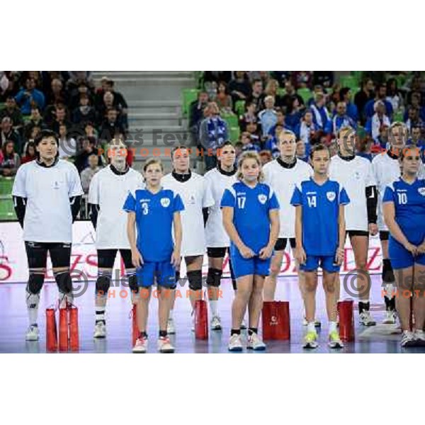handball match Krim Mercator - U Jolidon Cluj in EHF Champions league, played at Stozice Arena, Ljubljana, Slovenia on October 14, 2012 