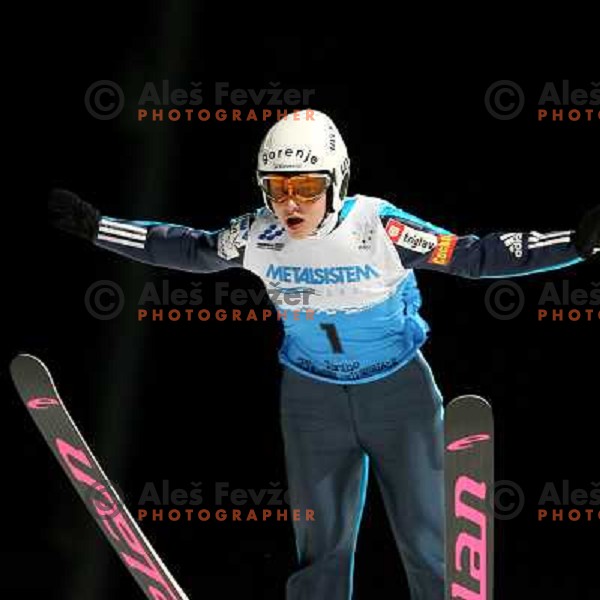 Maja Vtic during ski jumping competition ( K95 meters) of 23rd Winter Universiade 2007 at Pragelato, Italy on 18.01.2007