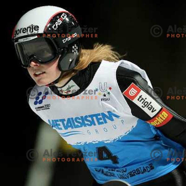 Monika Pogladic during ski jumping competition ( K95 meters) of 23rd Winter Universiade 2007 at Pragelato, Italy on 18.01.2007