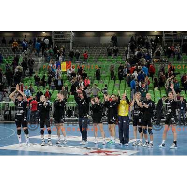 Krim during handball match Krim Mercator - U Jolidon Cluj in EHF Champions league, played at Stozice Arena, Ljubljana, Slovenia on October 14, 2012 