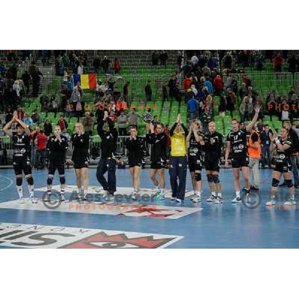 Krim during handball match Krim Mercator - U Jolidon Cluj in EHF Champions league, played at Stozice Arena, Ljubljana, Slovenia on October 14, 2012 