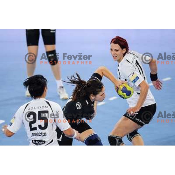 Carmen Martin of Krim in action during handball match Krim Mercator - U Jolidon Cluj in EHF Champions league, played at Stozice Arena, Ljubljana, Slovenia on October 14, 2012 