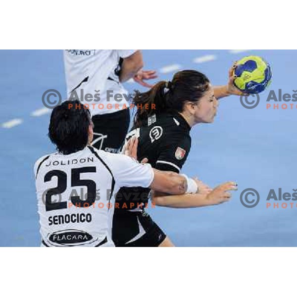 Carmen Martin of Krim in action during handball match Krim Mercator - U Jolidon Cluj in EHF Champions league, played at Stozice Arena, Ljubljana, Slovenia on October 14, 2012 