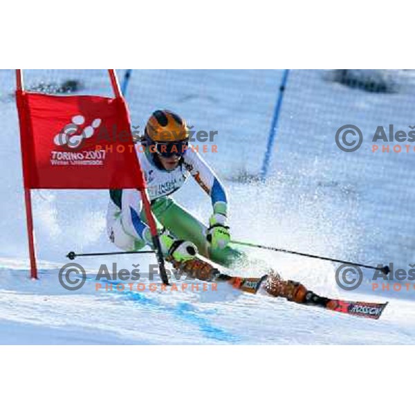Alenka Kuerner during first run of Giant slalom girls on 23rd Winter Universiade 2007 at Jafferau, Bardonecchia, Italy on 19.01.2007