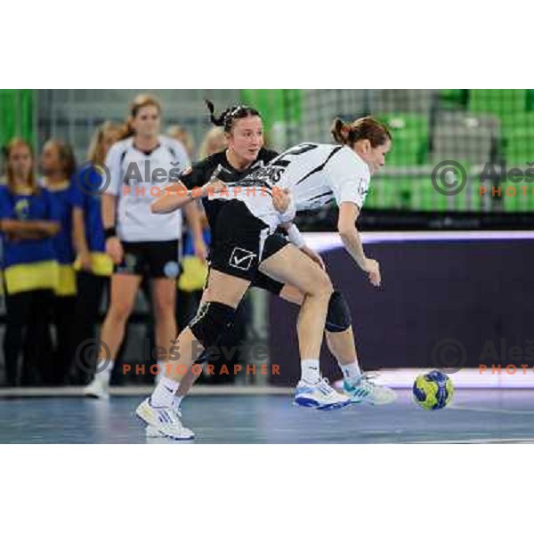 Katarina Krpez of Krim in action during handball match Krim Mercator - U Jolidon Cluj in EHF Champions league, played at Stozice Arena, Ljubljana, Slovenia on October 14, 2012 