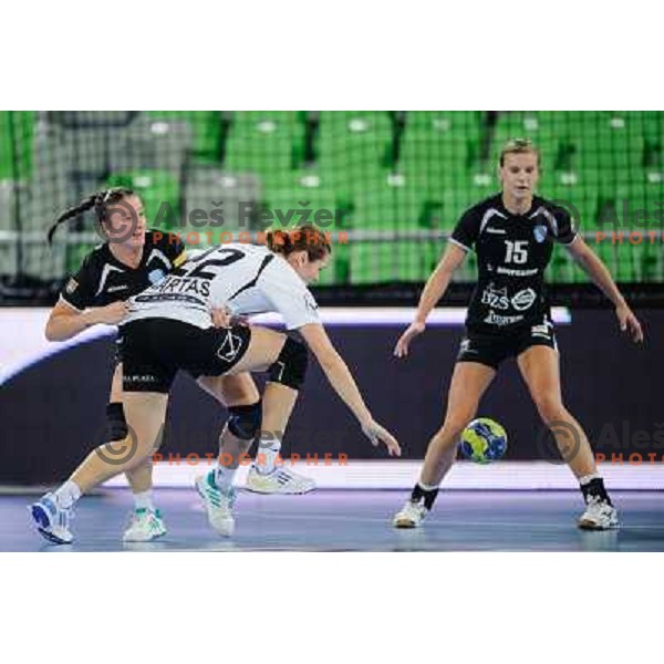 Katarina Krpez of Krim in action during handball match Krim Mercator - U Jolidon Cluj in EHF Champions league, played at Stozice Arena, Ljubljana, Slovenia on October 14, 2012 