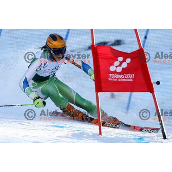  Alenka Kuerner during first run of Giant slalom girls on 23rd Winter Universiade 2007 at Jafferau, Bardonecchia, Italy on 19.01.2007