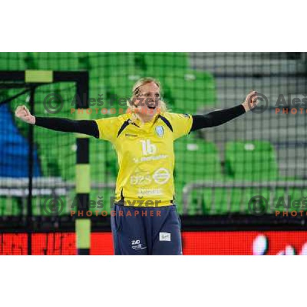 Gabriella Kain of Krim in action during handball match Krim Mercator - U Jolidon Cluj in EHF Champions league, played at Stozice Arena, Ljubljana, Slovenia on October 14, 2012 