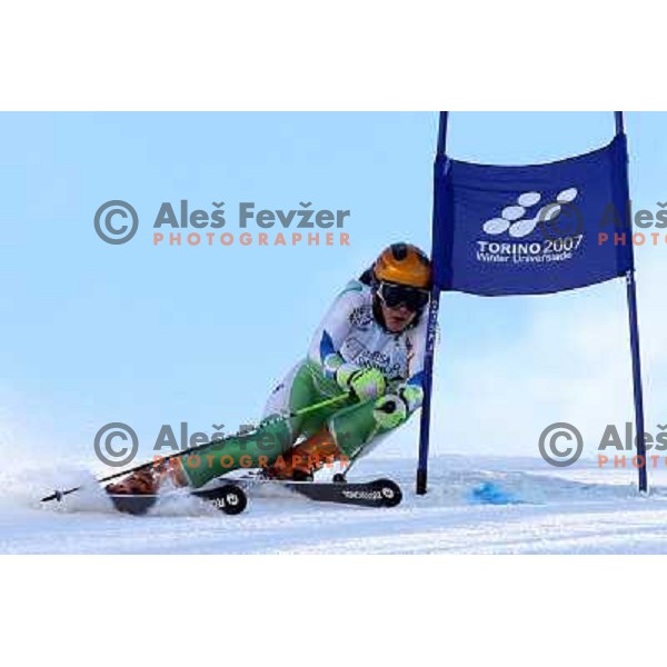 Alenka Kuerner during first run of Giant slalom girls on 23rd Winter Universiade 2007 at Jafferau, Bardonecchia, Italy on 19.01.2007