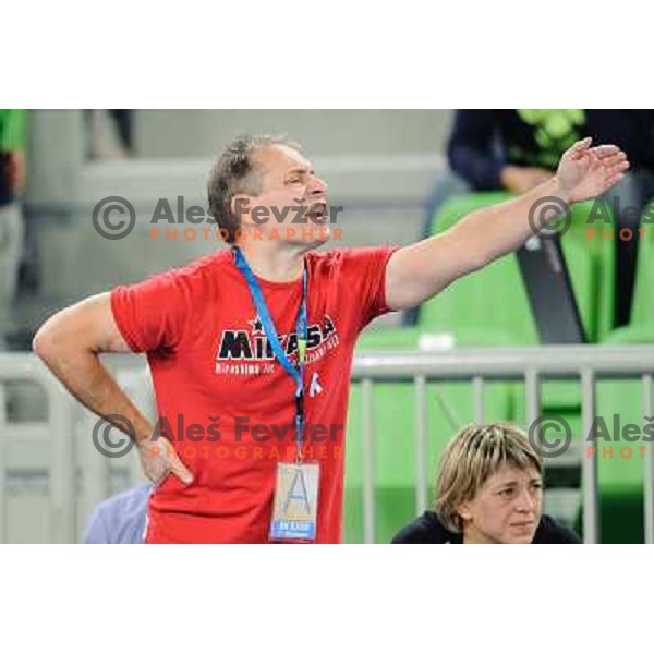 Tone Tiselj of Krim during handball match Krim Mercator - U Jolidon Cluj in EHF Champions league, played at Stozice Arena, Ljubljana, Slovenia on October 14, 2012 