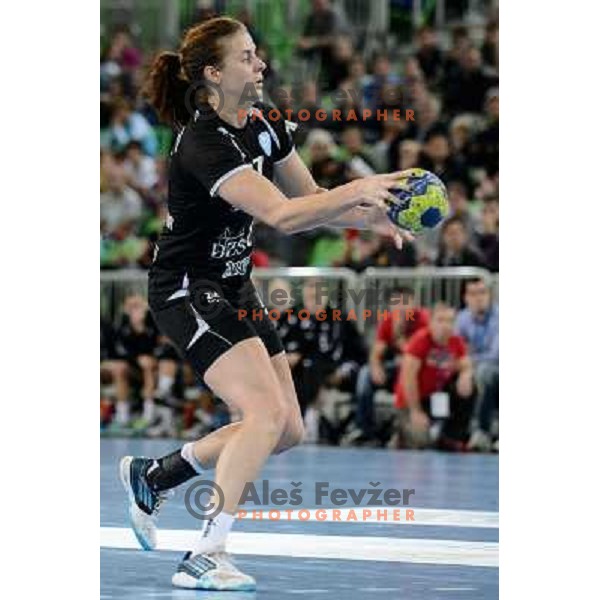 Linea Torstensson of Krim in action during handball match Krim Mercator - U Jolidon Cluj in EHF Champions league, played at Stozice Arena, Ljubljana, Slovenia on October 14, 2012 