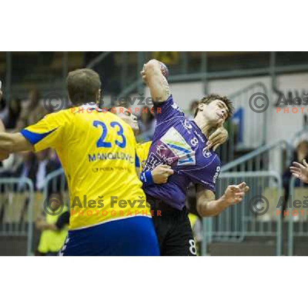 Nikola Spelic in action during handball match Maribor Branik - Cimos Koper, 1. NLB leasing league, played in Tabor Hall in Maribor, Slovenija on October 17, 2012 