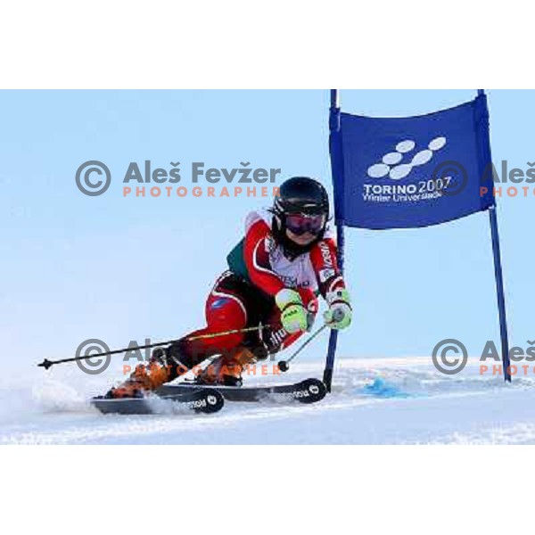 Ana Kobal during first run of Giant slalom girls on 23rd Winter Universiade 2007 at Jafferau, Bardonecchia, Italy on 19.01.2007