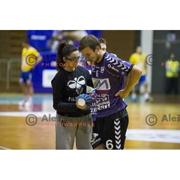 Mate Svalina in action during handball match Maribor Branik - Cimos Koper, 1. NLB leasing league, played in Tabor Hall in Maribor, Slovenija on October 17, 2012 