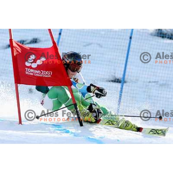 Lana Grandovec during first run of Giant slalom girls on 23rd Winter Universiade 2007 at Jafferau, Bardonecchia, Italy on 19.01.2007