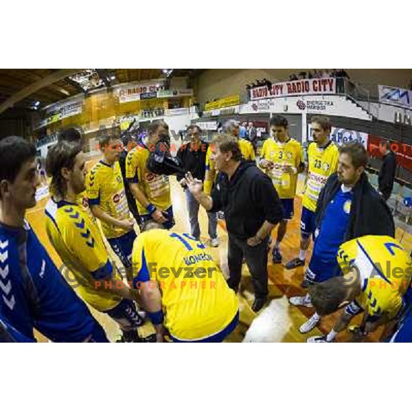 Cimos Koper team in action during handball match Maribor Branik - Cimos Koper, 1. NLB leasing league, played in Tabor Hall in Maribor, Slovenija on October 17, 2012 