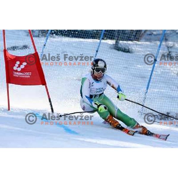  Masa Radensek during first run of Giant slalom girls on 23rd Winter Universiade 2007 at Jafferau, Bardonecchia, Italy on 19.01.2007