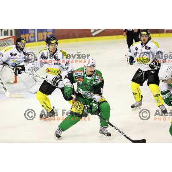 Ales Music of Telemach Olimpija in action during ice hockey match Telemach Olimpija Ljubljana- Dornbirn in round 13 of Ebel league 2012/13 played in Hala Tivoli, Ljubljana, Slovenia on October 19, 2012 