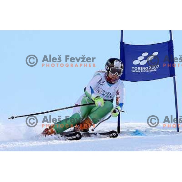 Masa Radensek during first run of Giant slalom girls on 23rd Winter Universiade 2007 at Jafferau, Bardonecchia, Italy on 19.01.2007